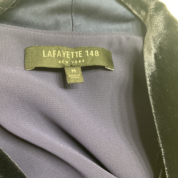 Lafayette 148 Ronan Velvet Tie Shift Dress - Picture 7 of 9